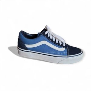 Vans Old Skool Classic Low Navy Blue Canvas Suede Sneakers Skate Shoes Size 6.5
